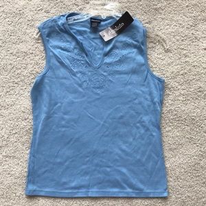 Assoluto Light Blue Floral Tank Top (medium)